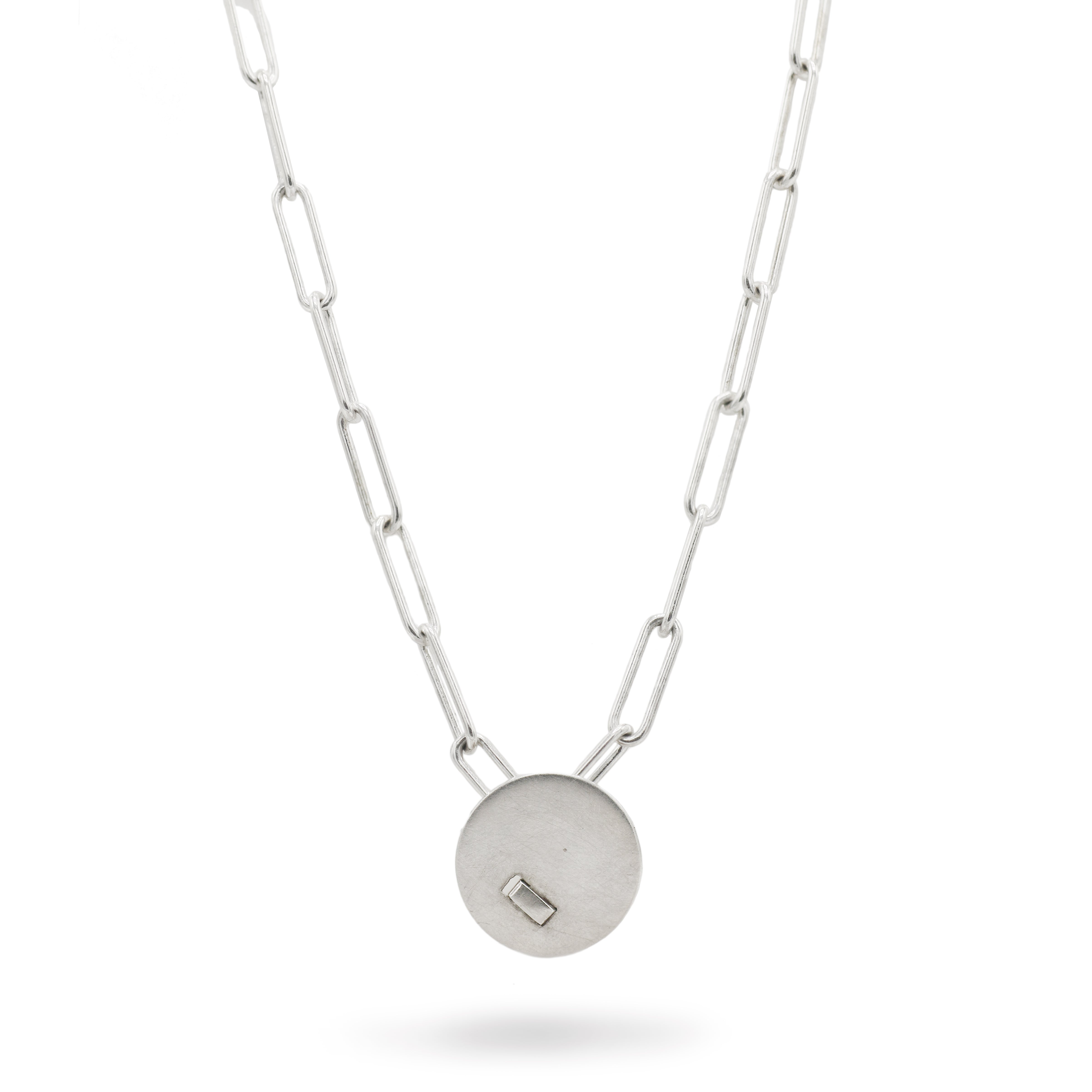 Olivia Jane Silver Buckle Pendant with Paperclip Chain