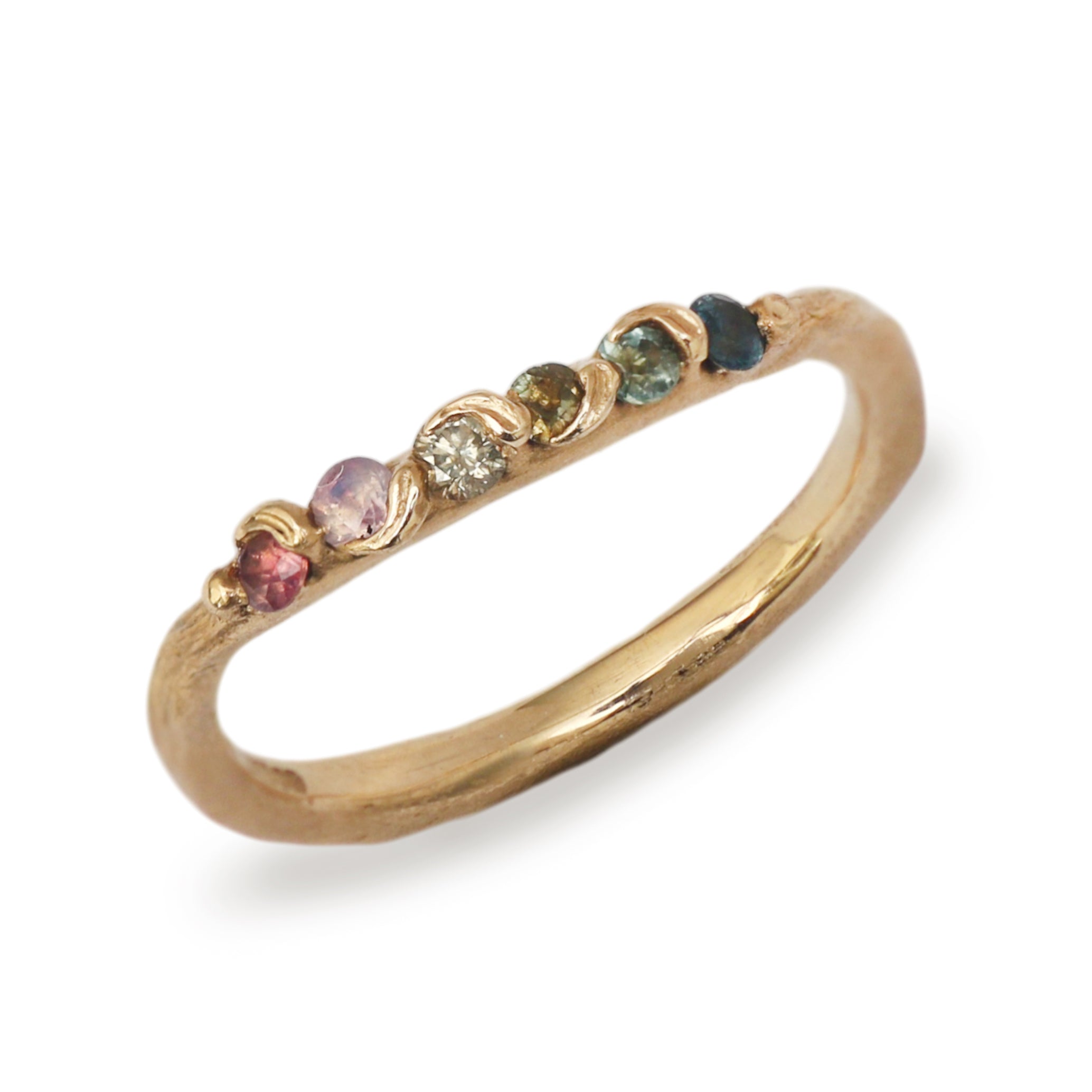 Charlotte Rowenna Curved Ombre Sapphire Ring