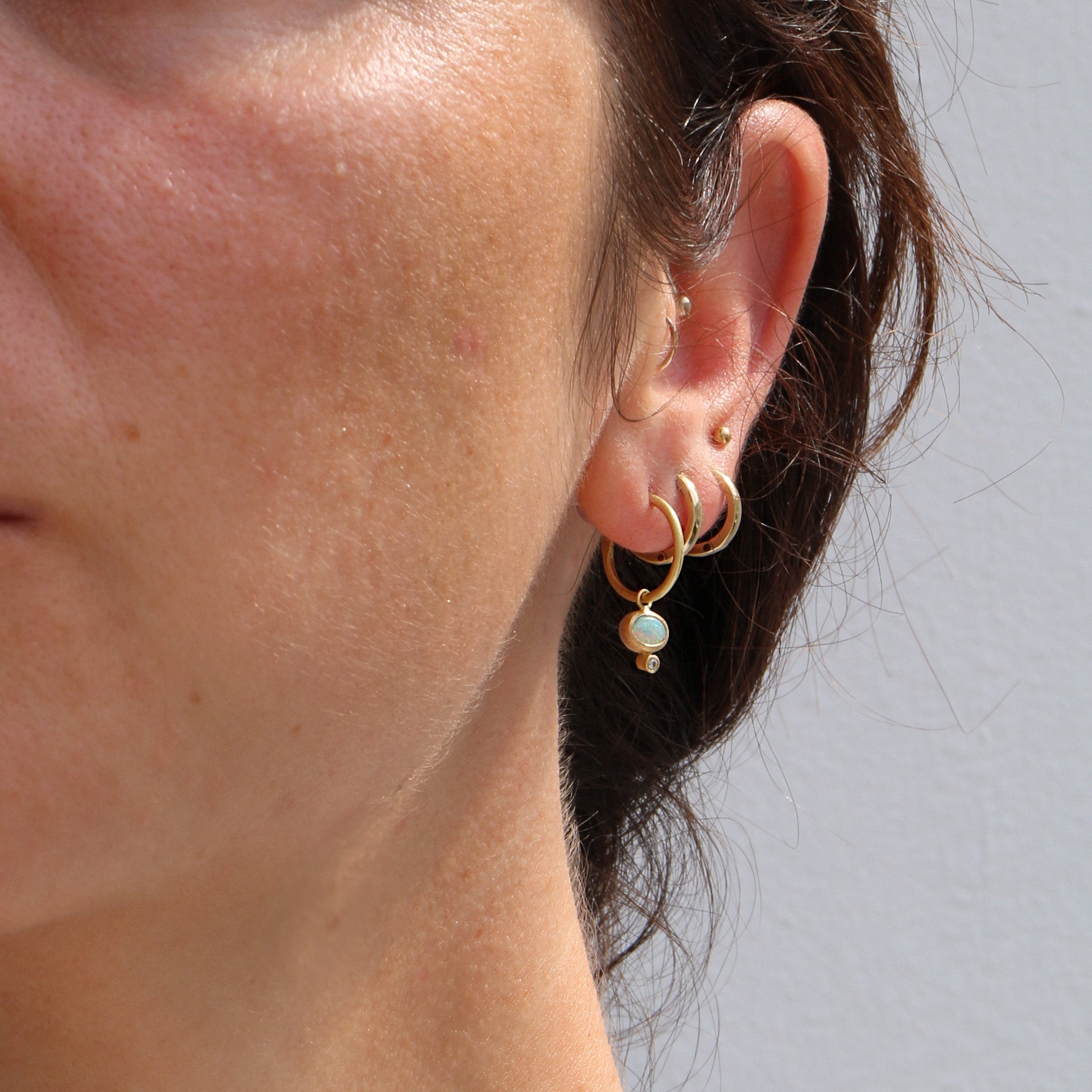 Rachel Jones Spectrum Opal & Diamond Hoop Earrings