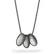 Jenifer Wall Oxidised Silver and Palladium Leaf Three Pod Necklace
