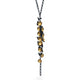 Jenifer Wall Oxidised Silver and Gold Leaf Pod Long Drop Necklace