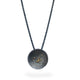 Jenifer Wall Oxidised Silver Dish Pendant with Yellow Gold Granules