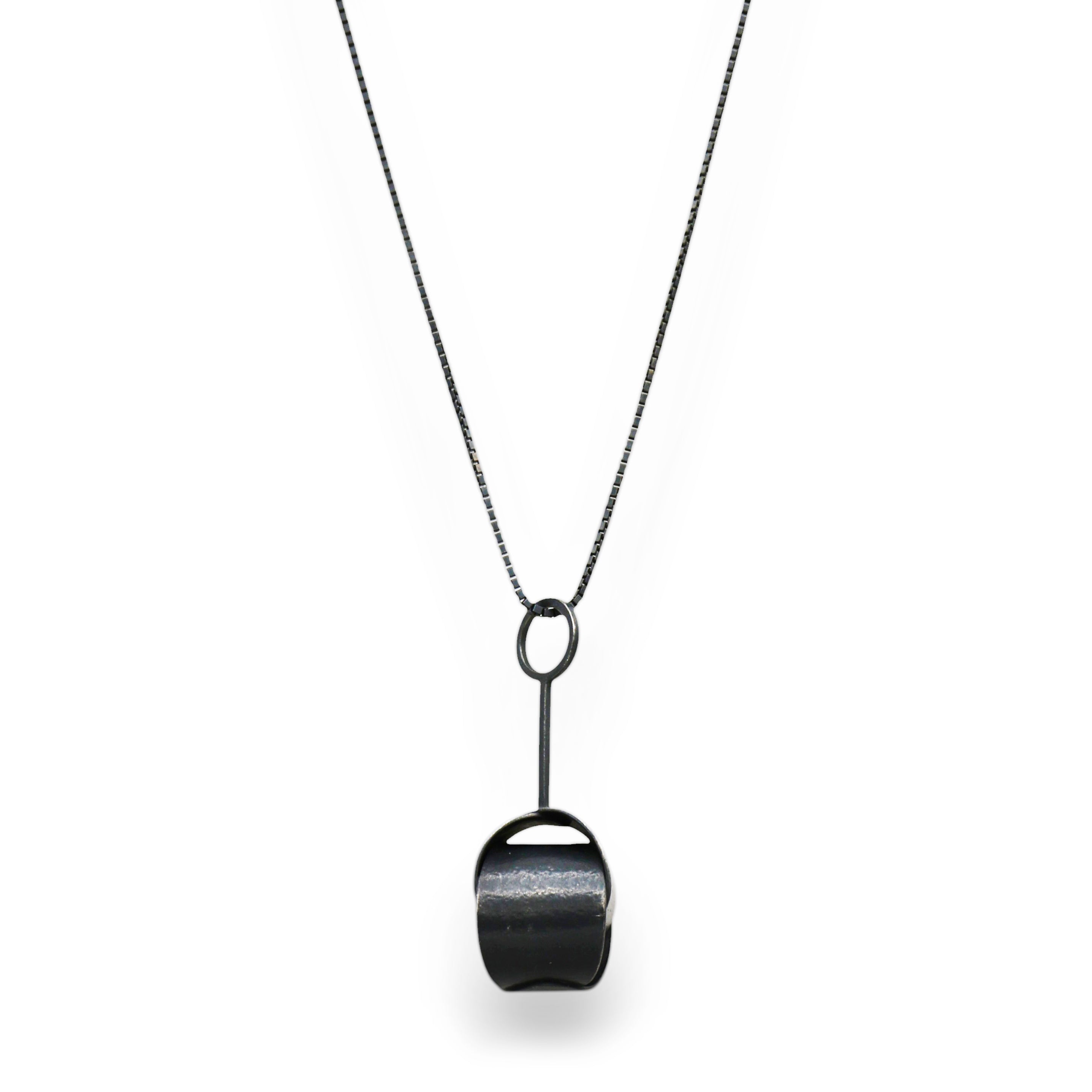 Mizuki Takahashi Tsutsumi Parcel Necklace in Oxidised Silver