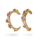 Charlotte Rowenna Pink Sapphire Fae Swirl Hoops in 9ct Yellow Gold