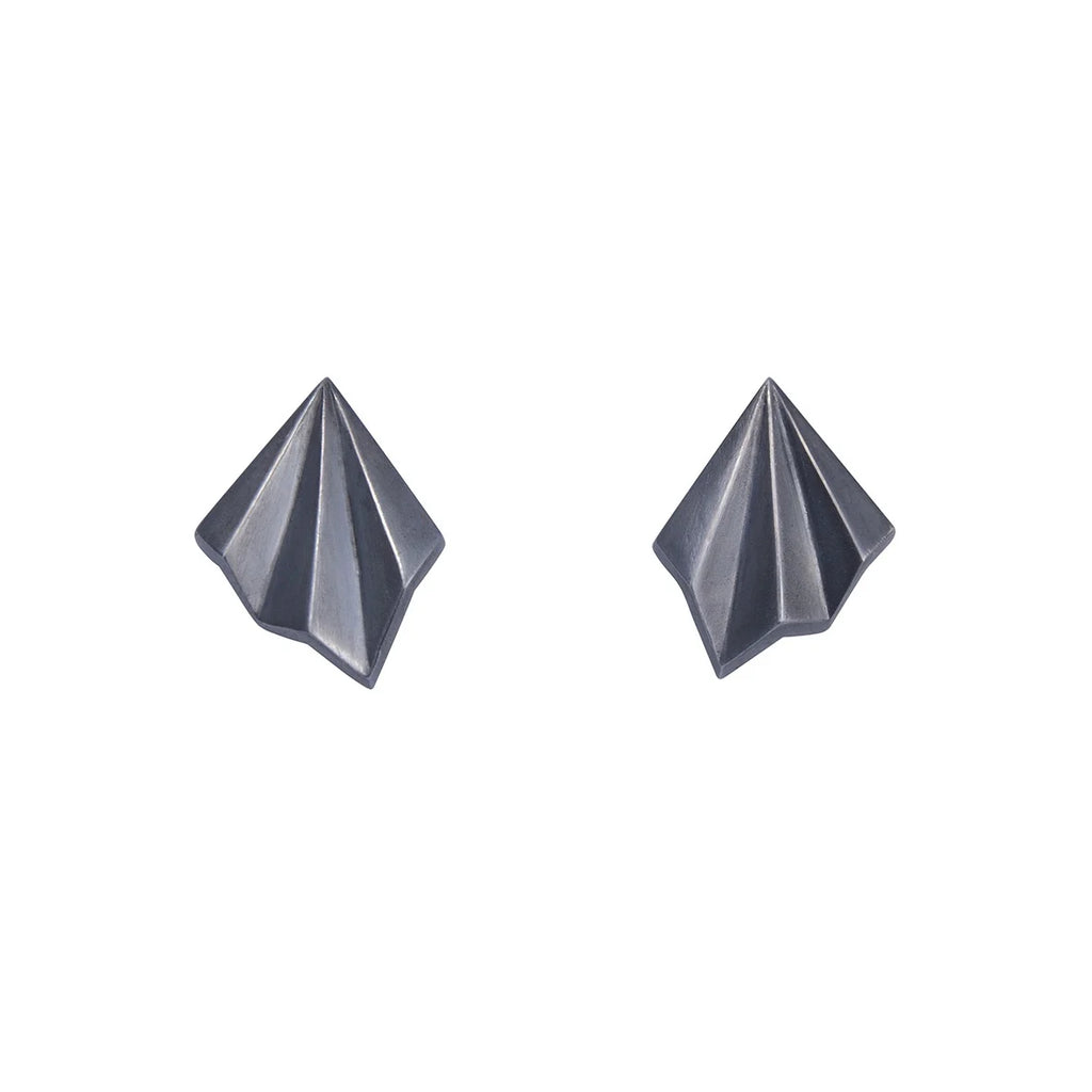 Alice Barnes Pleated Black Studs Silver