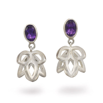 Jessica Hewitt Silver Amethyst Drop Earrings