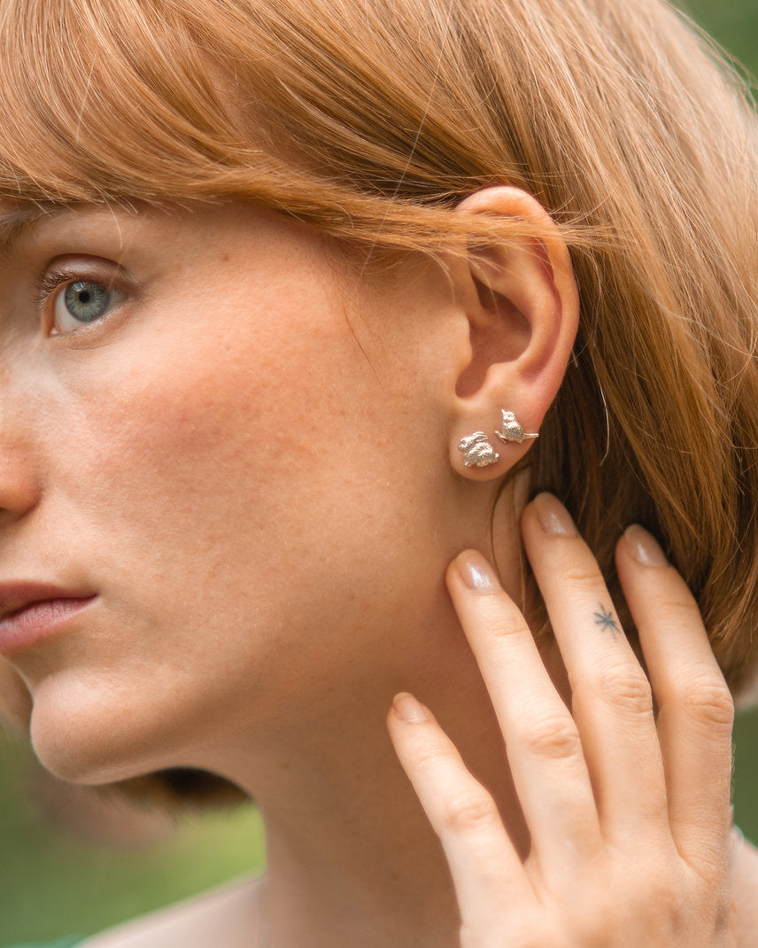 Lucy Stopes-Roe Silver Rabbit Earrings