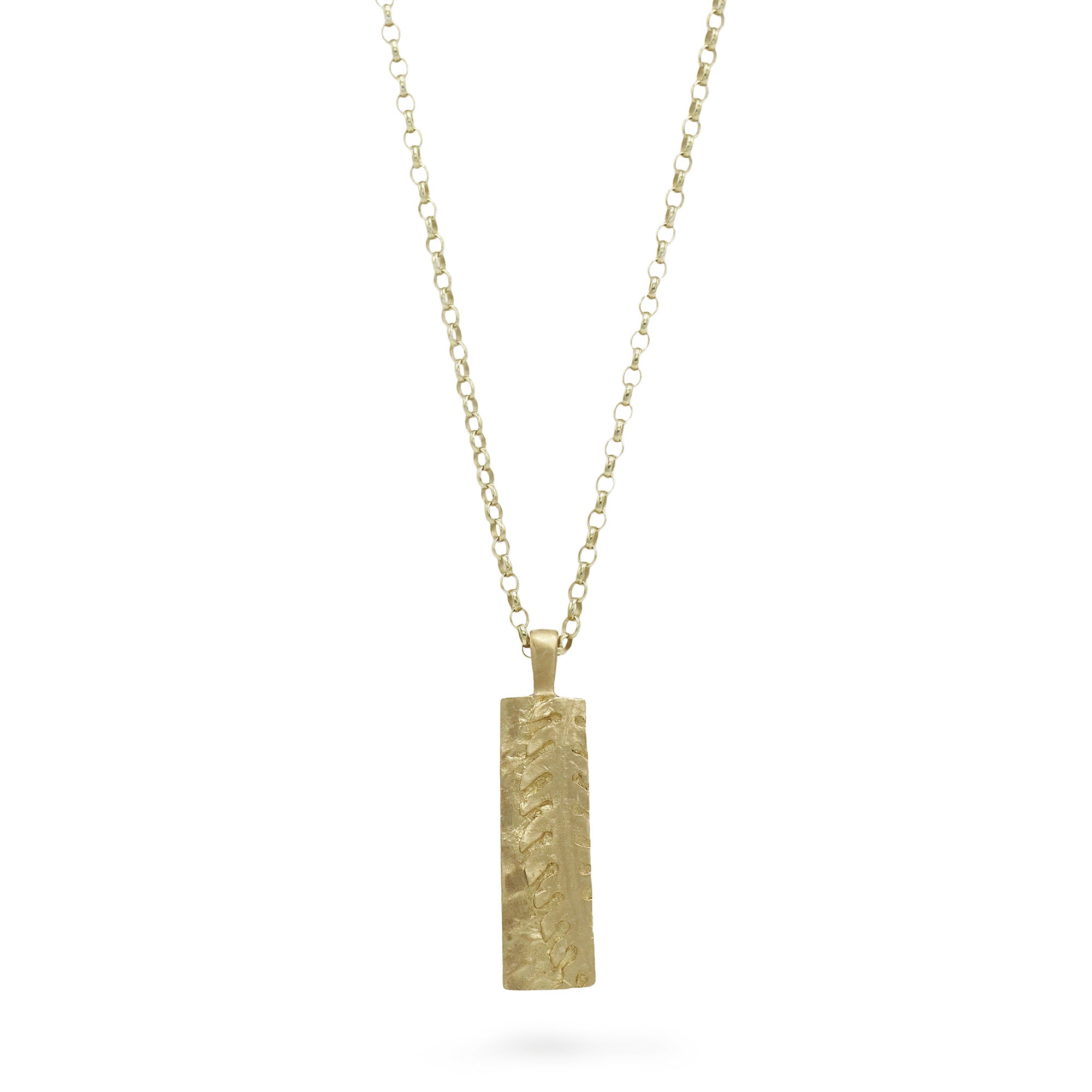 Zoya Dickinson 9ct Yellow Gold Rectangle Fern Pendant