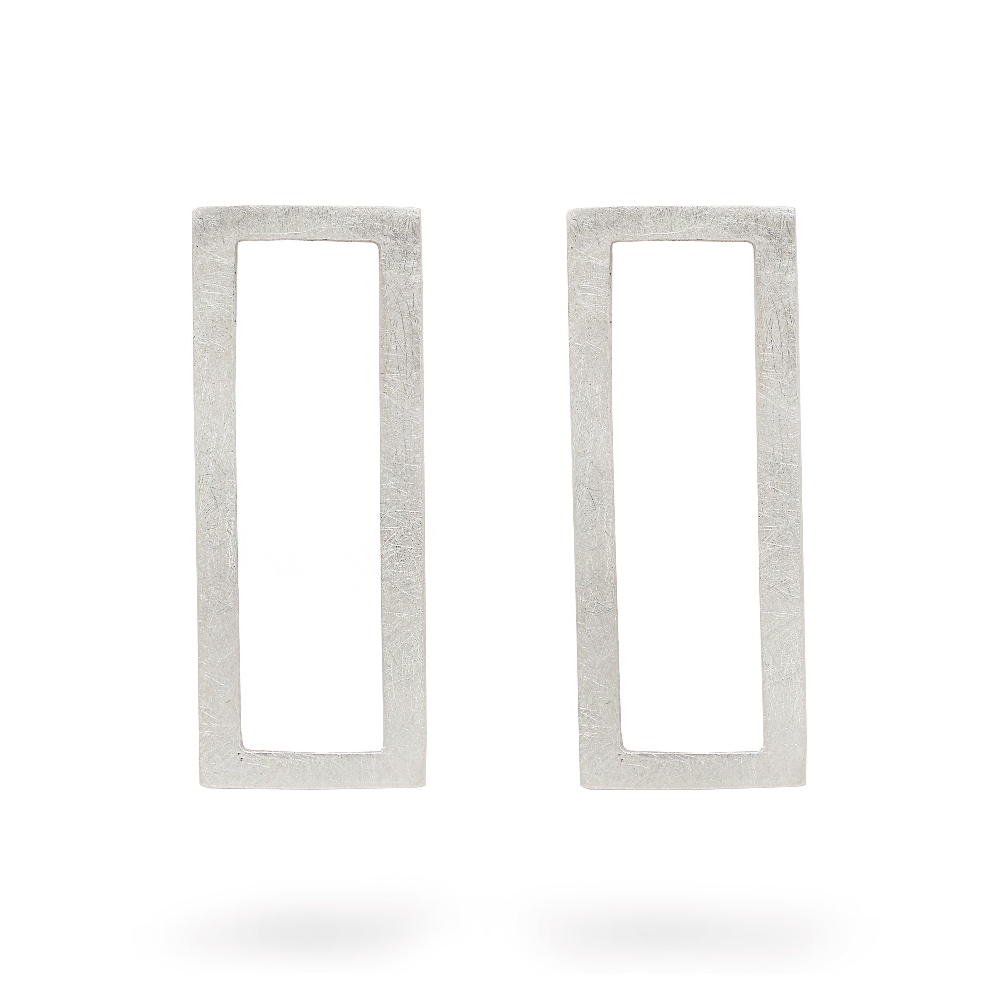Olivia Jane Rectangle Outline Silver Studs