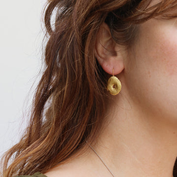 Heeseung Koh Gold Plated Oval Drop Earrings