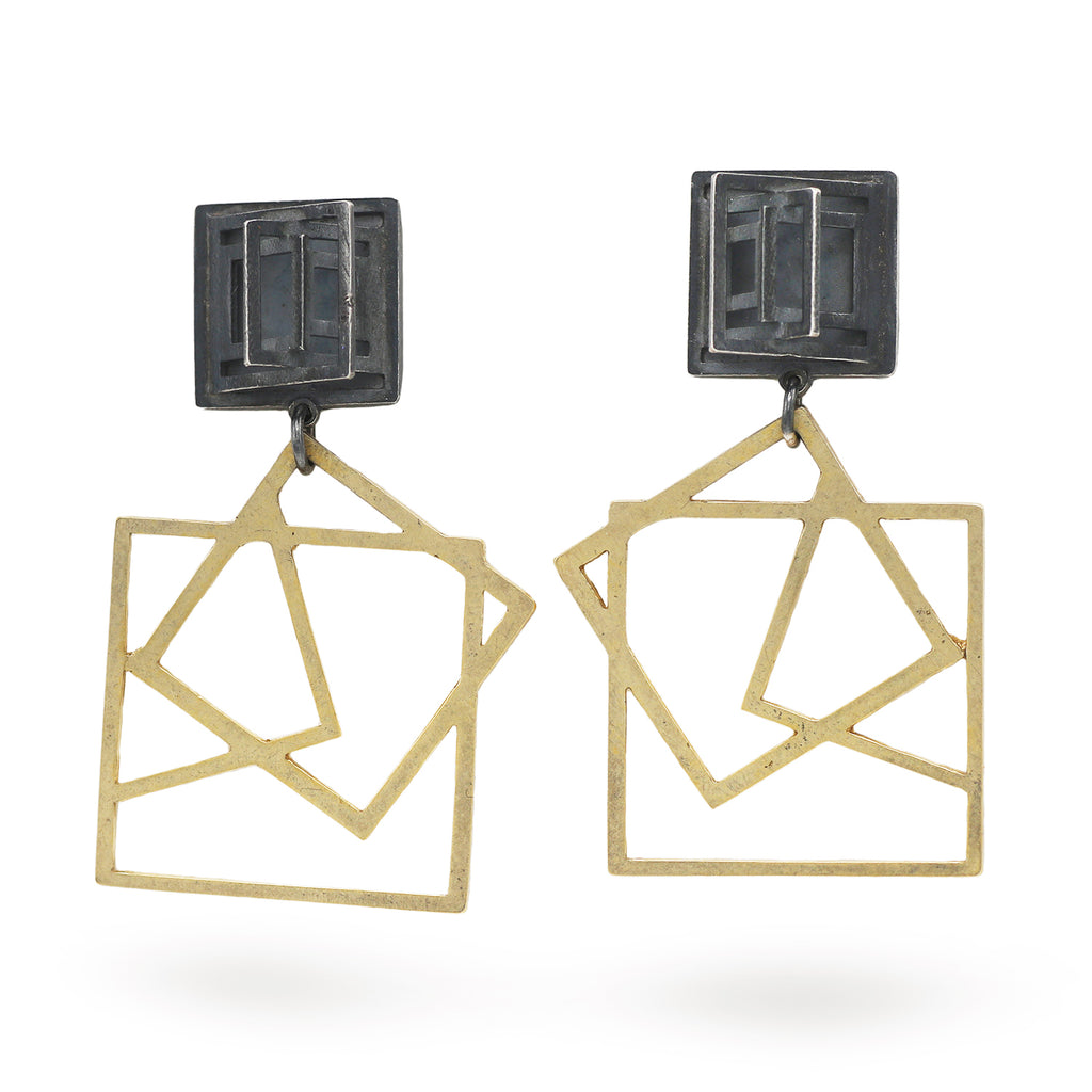 Scarlett Cohen-French Disarray Med Square Earrings