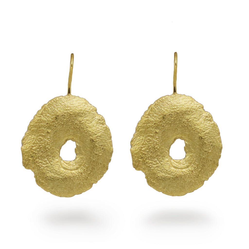 Heeseung Koh Gold Plated Oval Drop Earrings