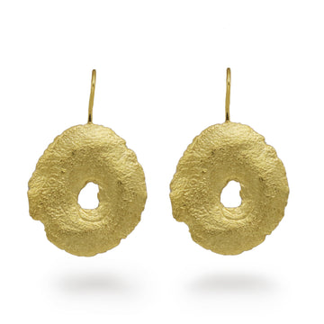 Heeseung Koh Gold Plated Oval Drop Earrings