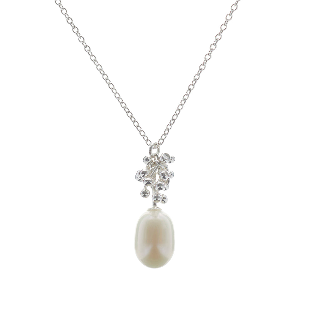 Yen Silver Pearl Droplet Pendant