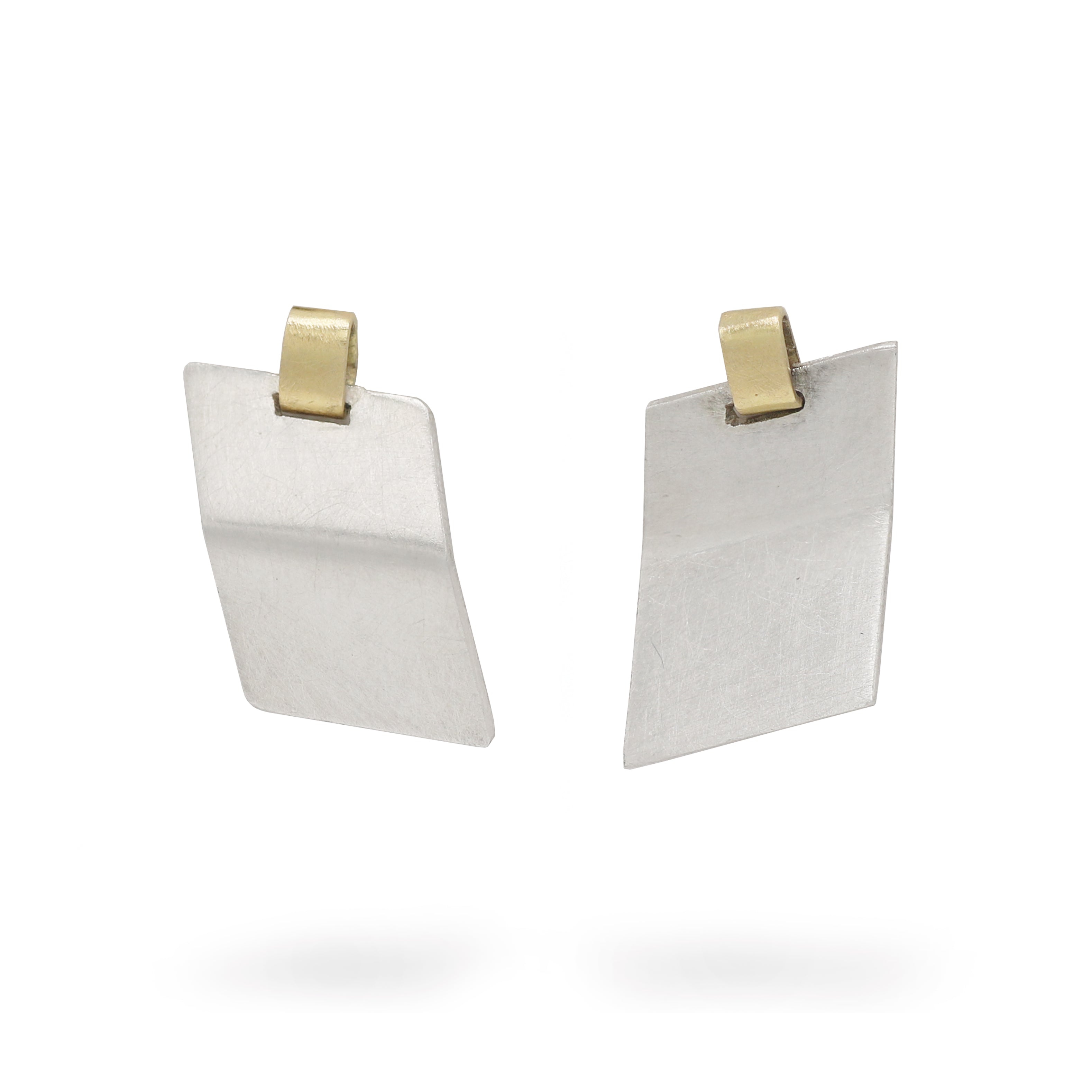 Olivia Jane Silver and Yellow Gold Drop Geo Stud Earrings