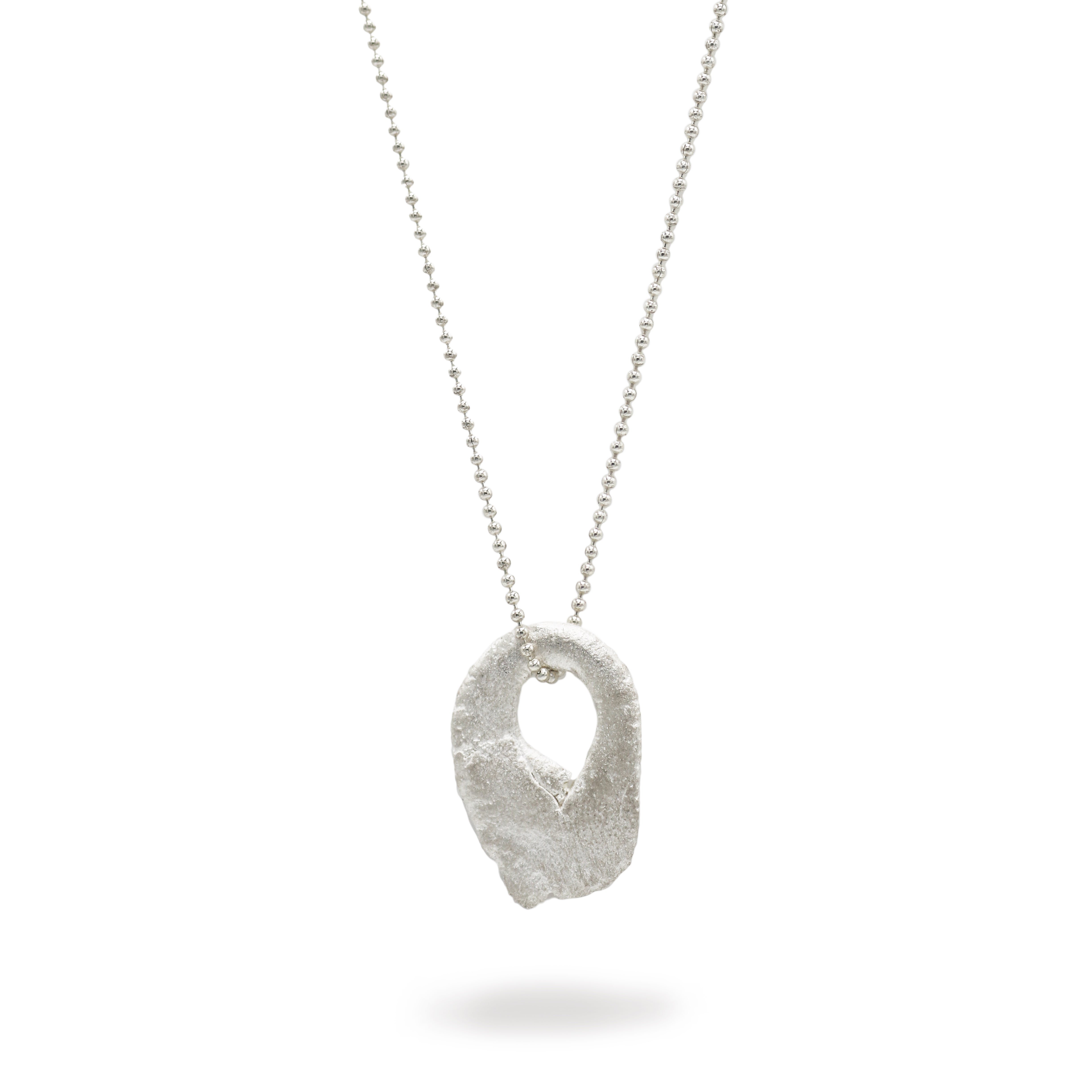 Heeseung Koh Silver Oval fingerprint Pendant