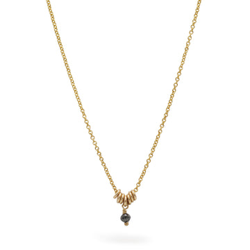 Mounir Dainty Black Diamond Pendant Gold Filled