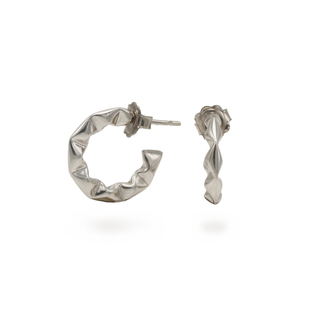 Lucie Gledhill Small Crimped Silver Hoop