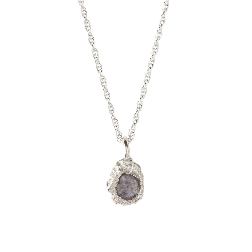Issy White Silver Spinel Slice Silver Pendant