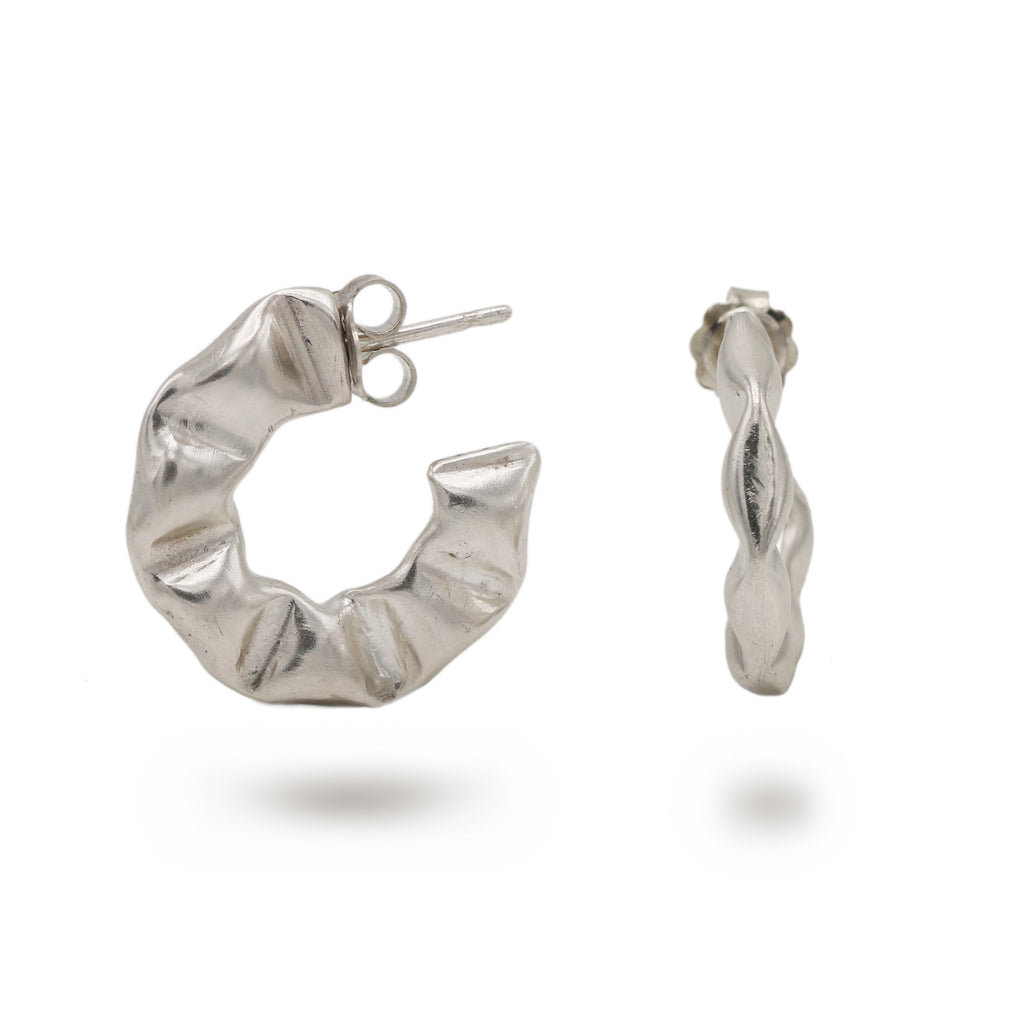 Lucie Gledhill Squished Silver Hoops