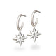 Natalie Jane Harris Statement Star Drop Hoop Earrings with Diamonds