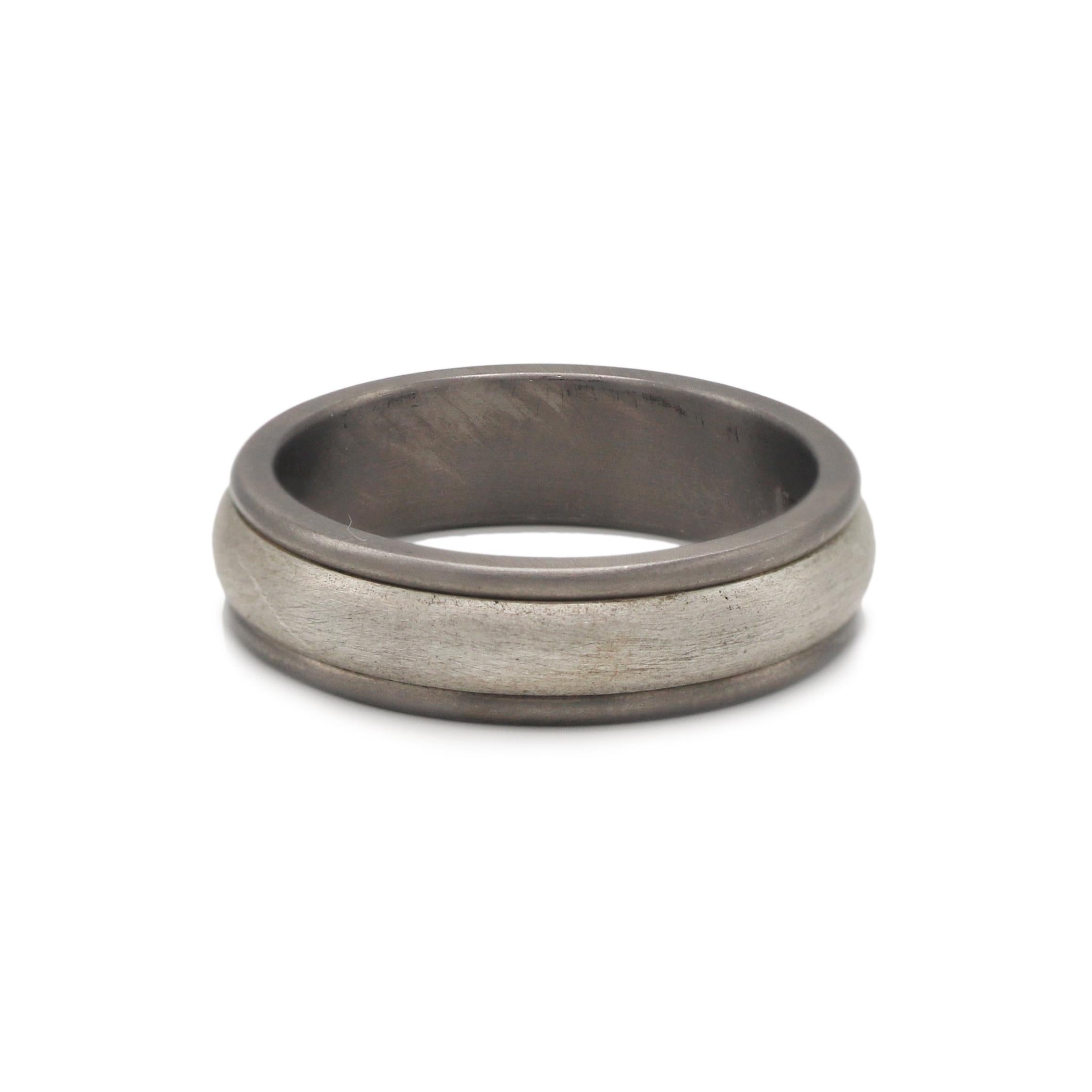 Prism Silver Inlay Titanium Ring