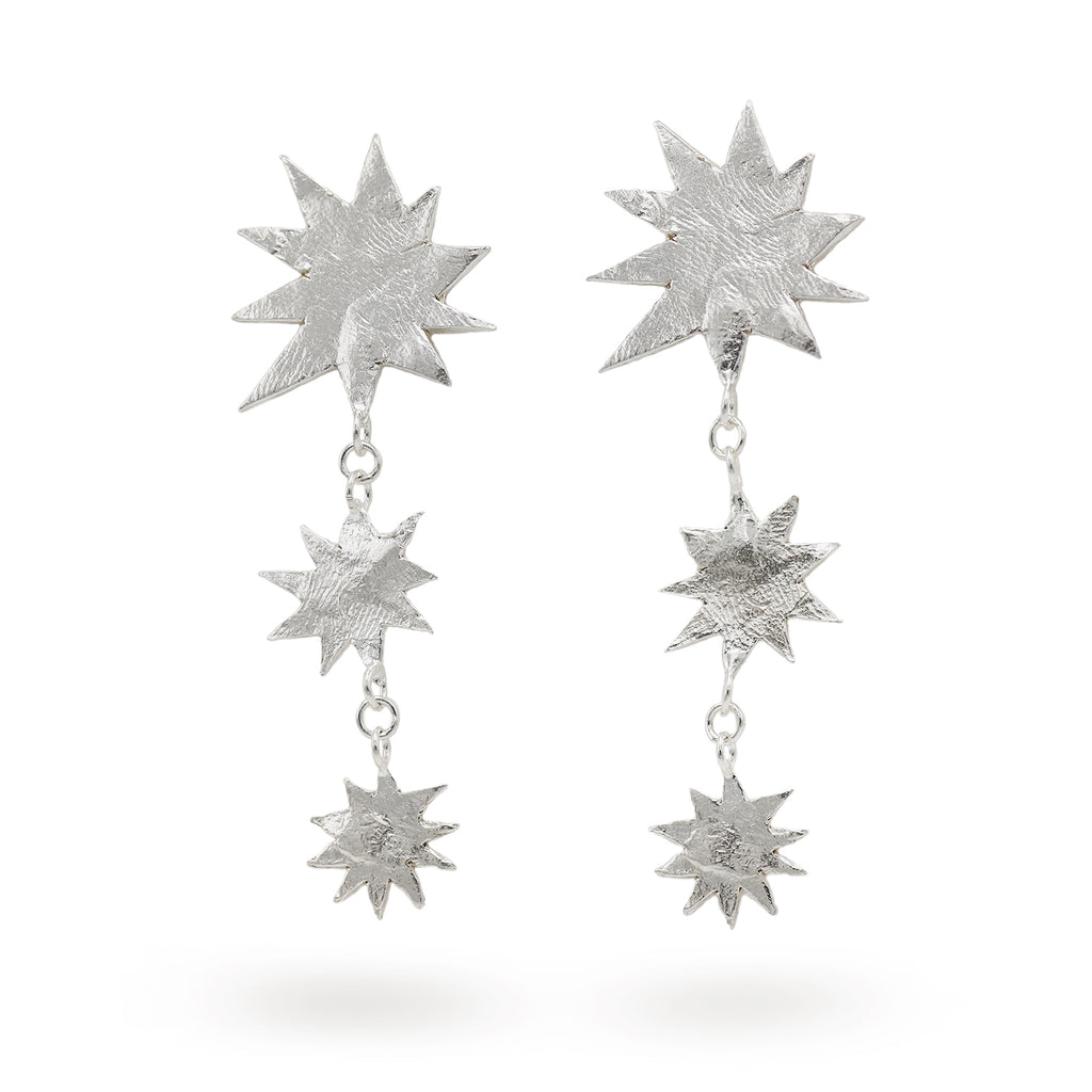 Isobel Sullivan Beauty In The Dark Silver Drop Earrings