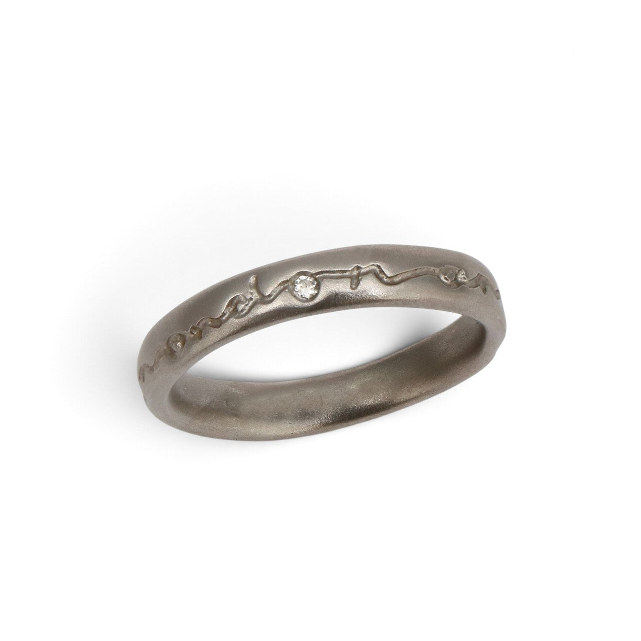 Outlet Diana Porter Palladium Narrow 'on and on' ring with diamond