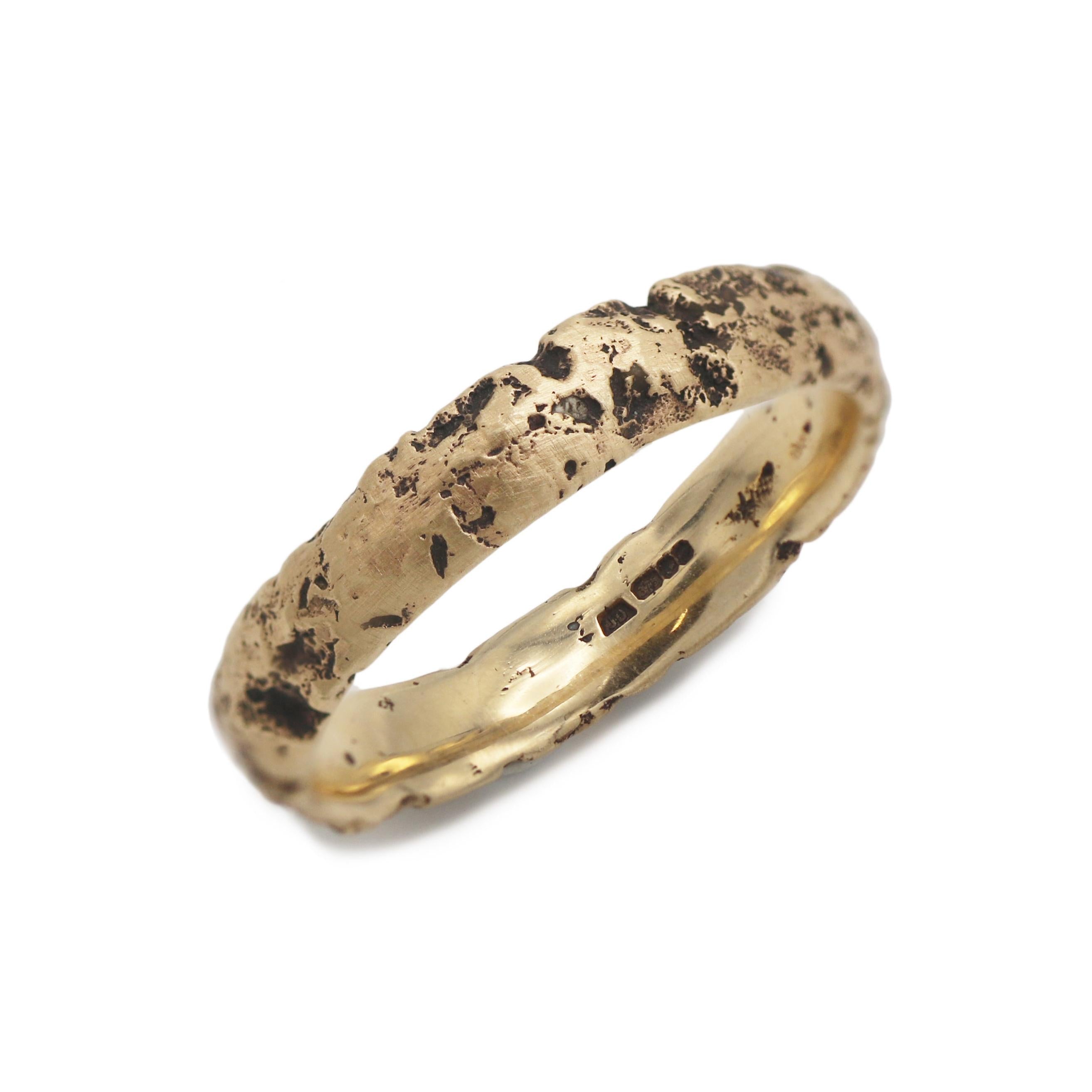 Justin Duance Mens Yellow Gold Sandcast Ring