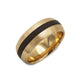 Justin Duance Mens Wide Yellow Gold Wooden Inlay Ring