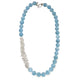 Yen Aquamarine Bead Necklace with Silver