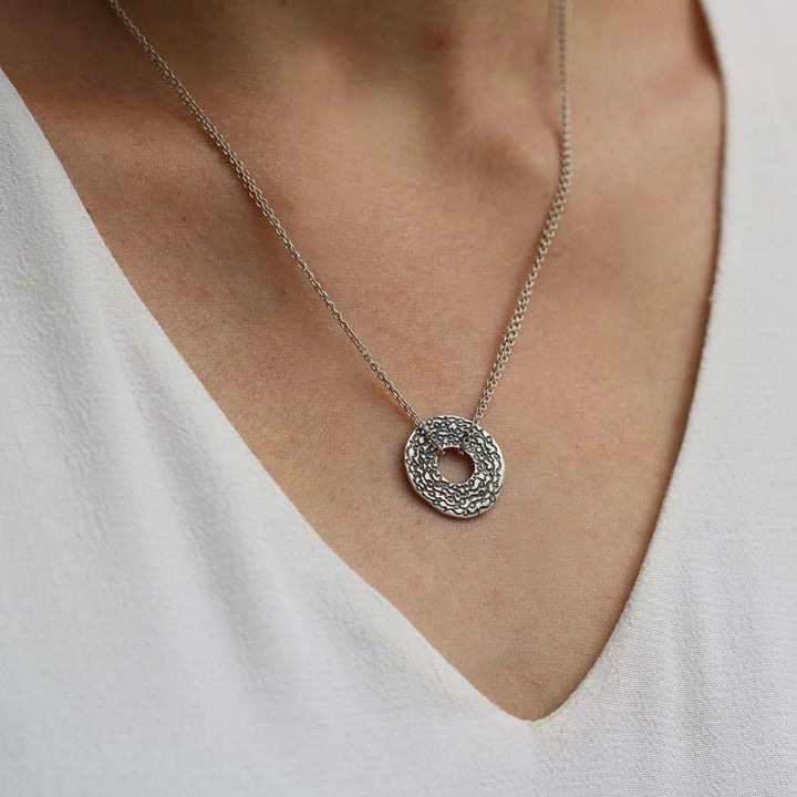 Silver 'Being' Disc Pendant