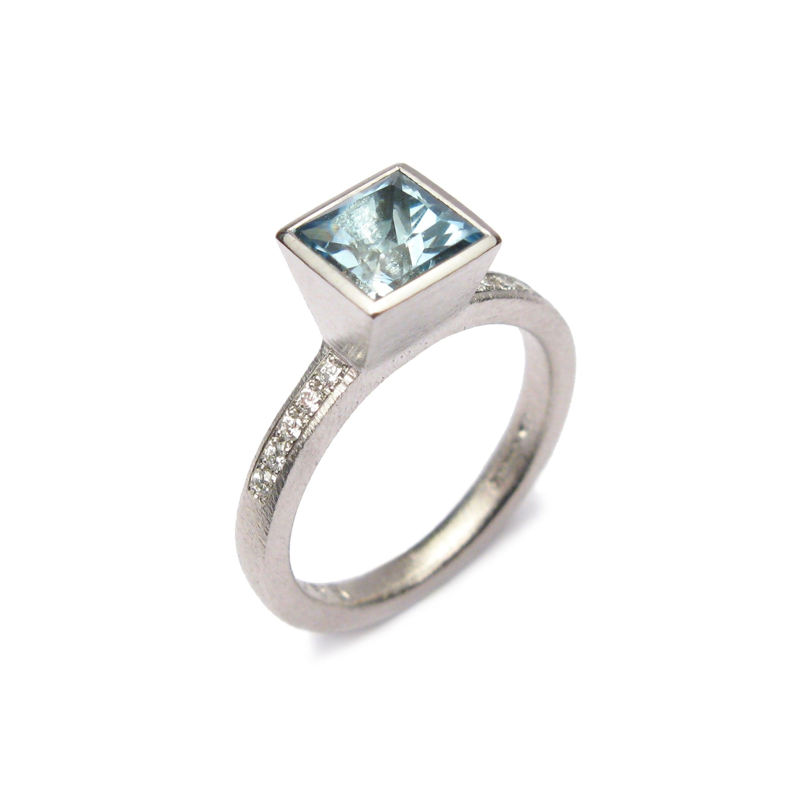 Bespoke - Platinum and Aquamarine Ring