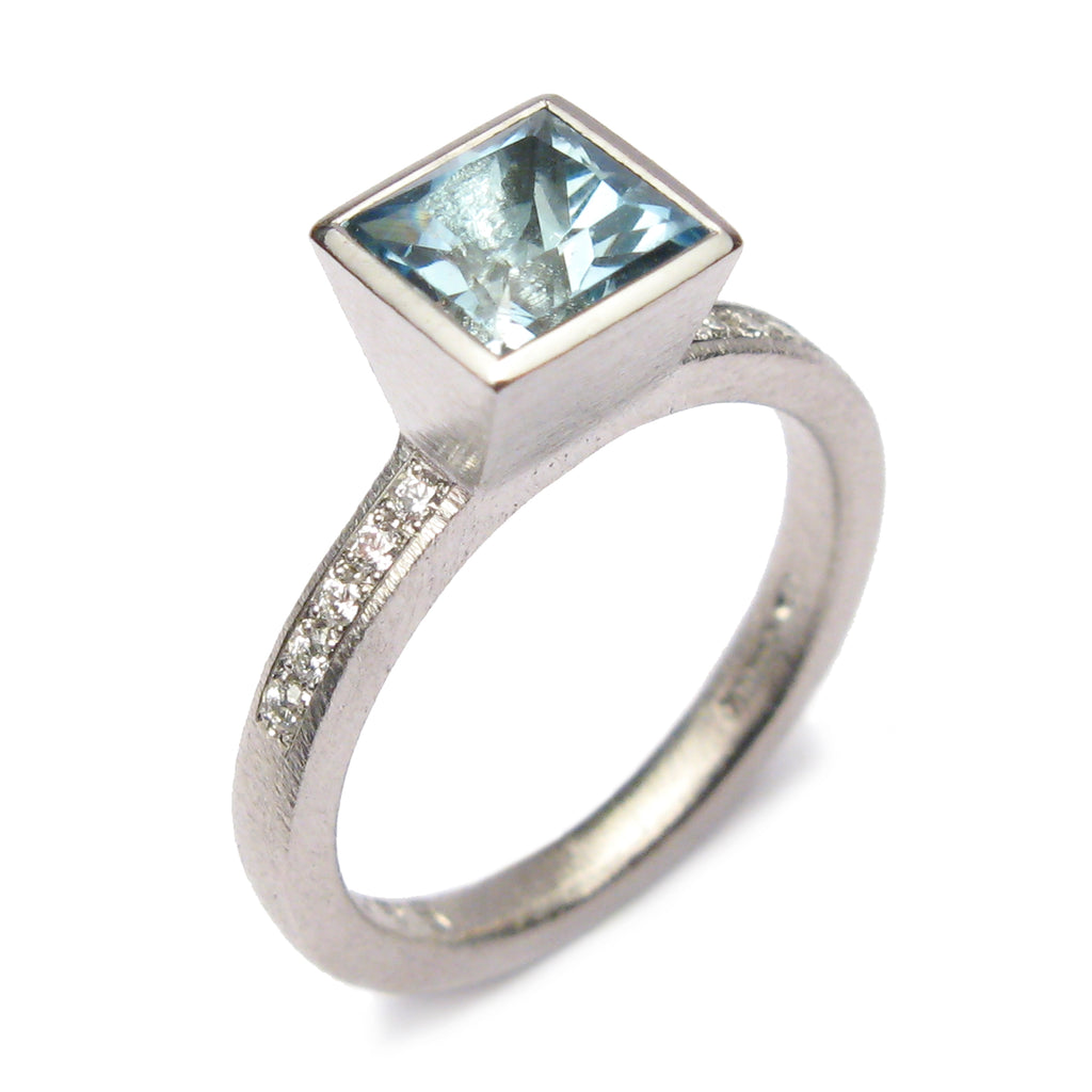 Bespoke - Platinum and Aquamarine Ring