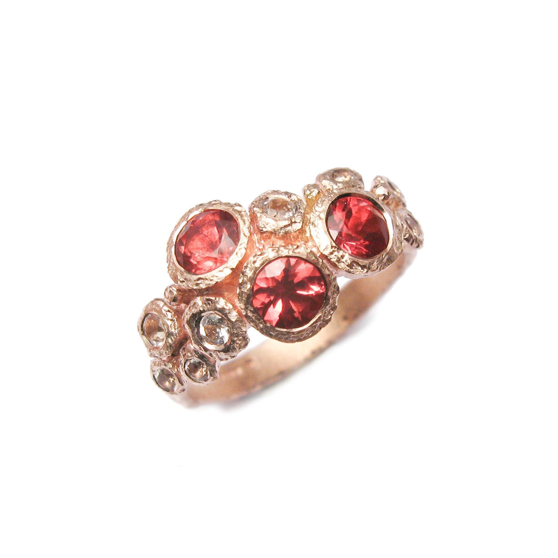 Bespoke - Andesine and Pink Morganite, 9ct Rose Gold Ring