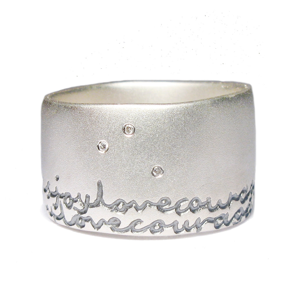 Bespoke - Wide Silver Ring with Personalised Words