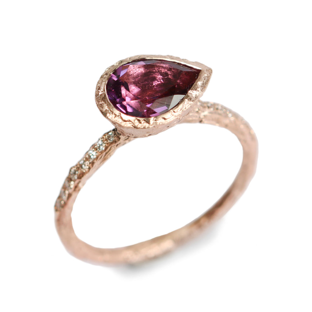 Bespoke pink tourmaline in 9ct rose gold