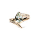 Bespoke - Pear Cut Topaz and Diamond, 9ct Yellow Gold Ring