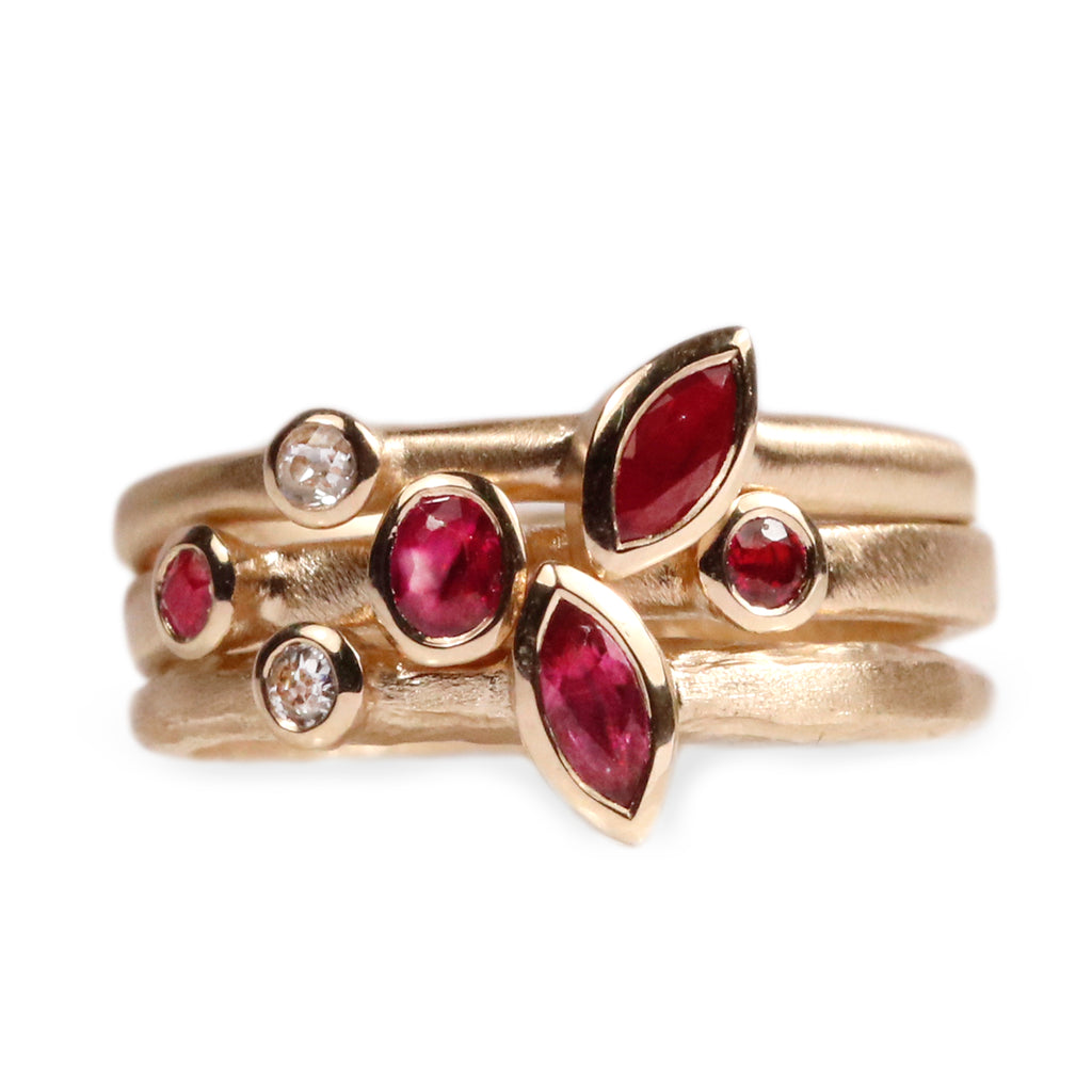 Bespoke - 9ct Yellow Gold set with Rubies and Diamonds