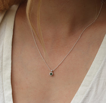Green Tourmaline and Silver Pendant