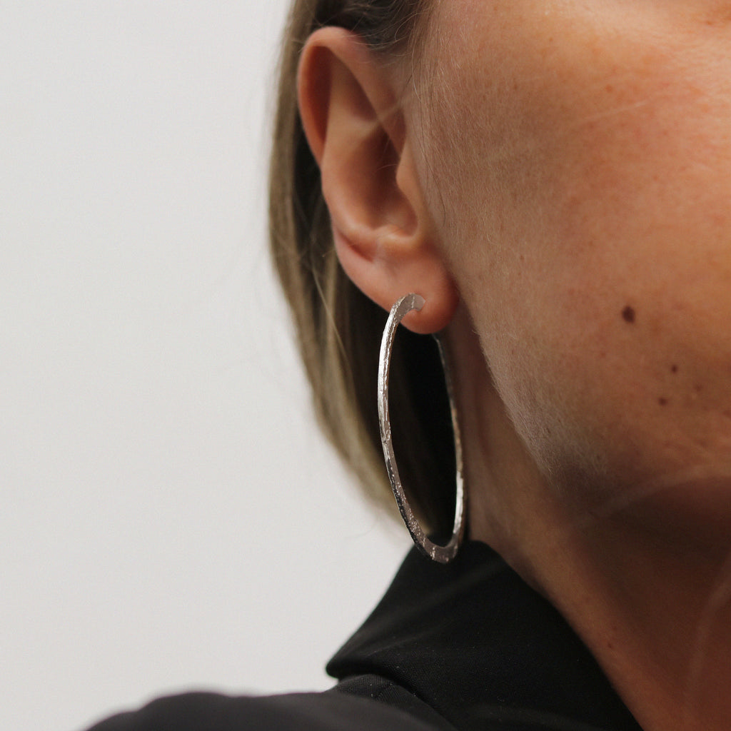 S925 Silver Freeform Hoop Earring | Irregular Hoop Silver Earrings | Large  Silver Hoop Circle Earrings – Huge Tomato