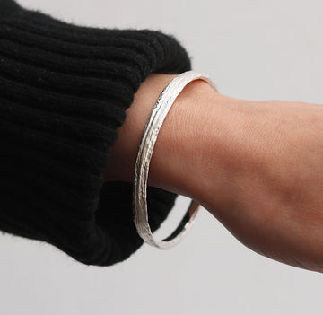 Silver 'Strata' Bangle