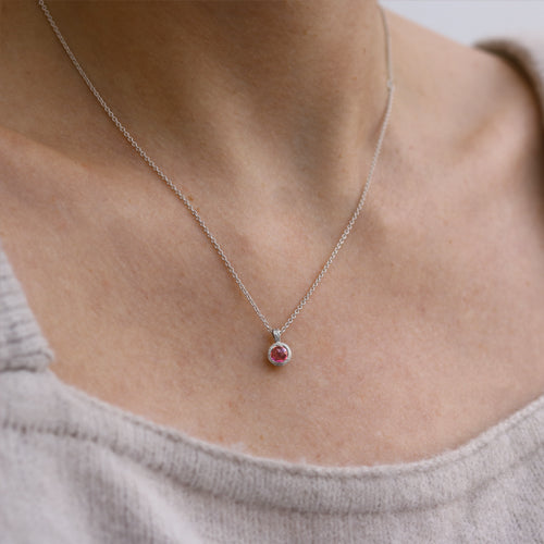 Outlet - Pink Tourmaline and Silver Pendant