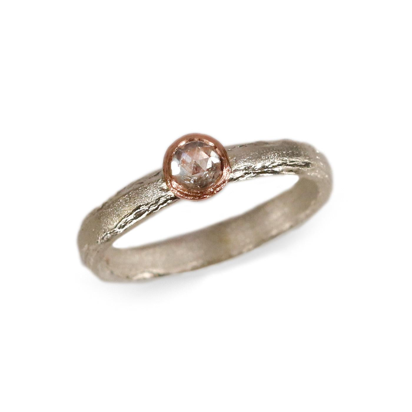 Bespoke - 9ct White Gold with a Salt and Pepper Diamond