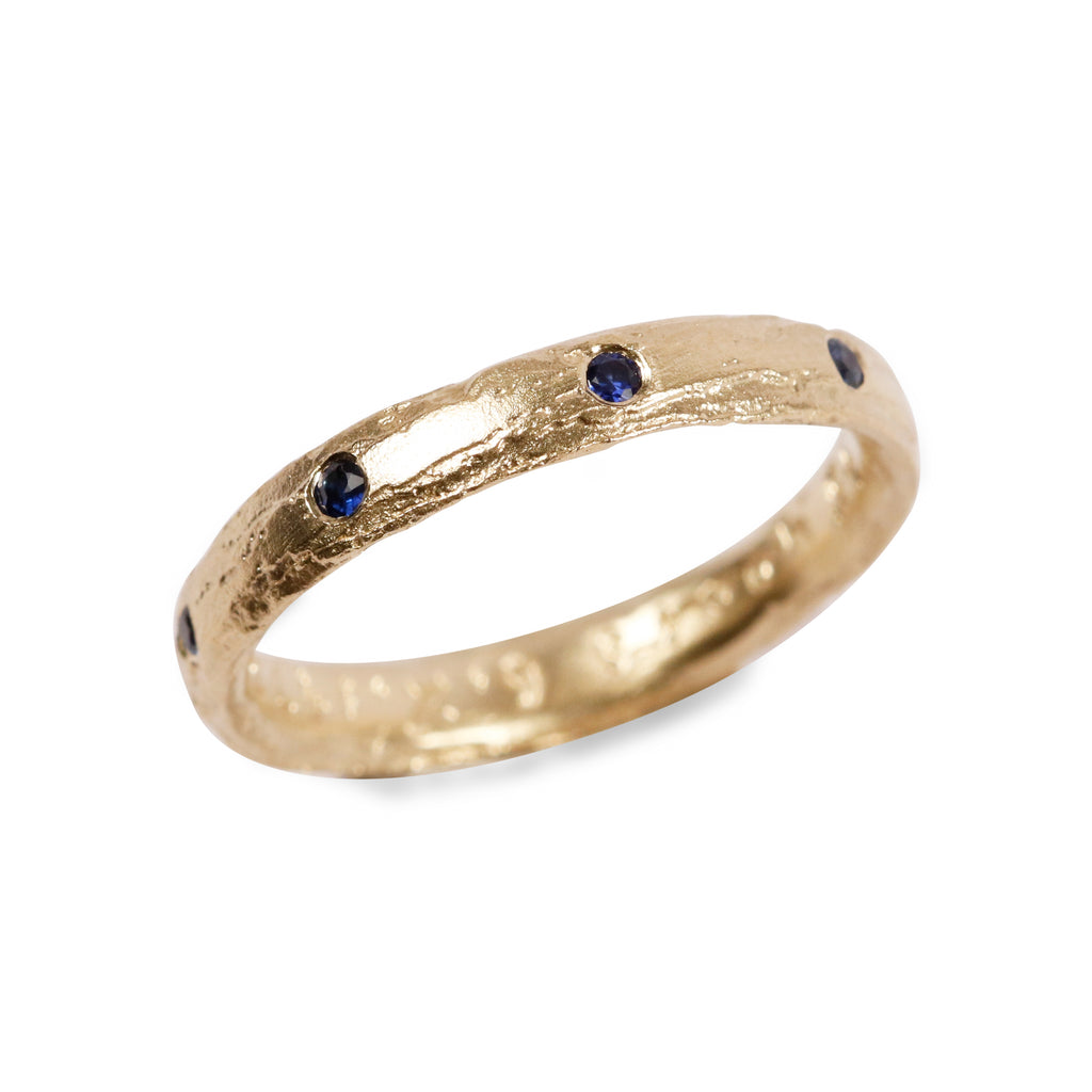 Bespoke - 18ct yellow Gold set with Blue Sapphires