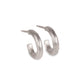 Small Silver Strata Textured Ear Hoops