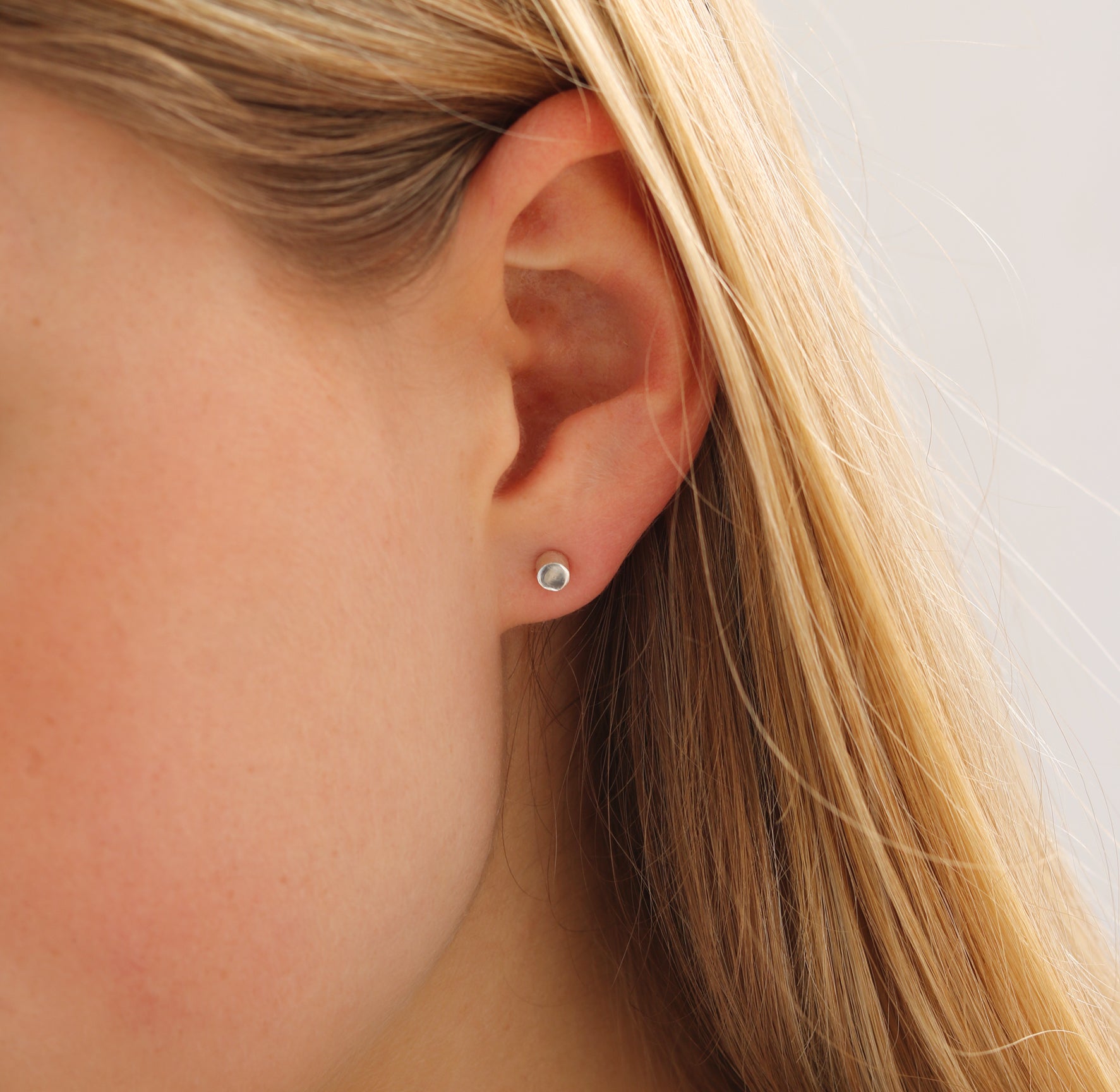 Frosted Silver Ear Studs