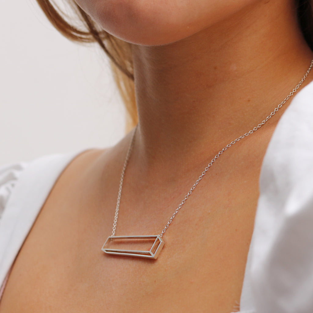 Shimell & Madden Silver Oblong Necklace