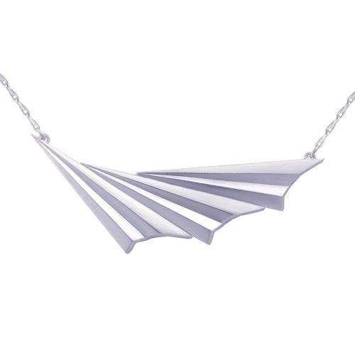 Alice Barnes Pleated Wave Necklace Silver