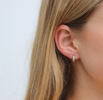 Silver Mini On and On Hoop Earrings